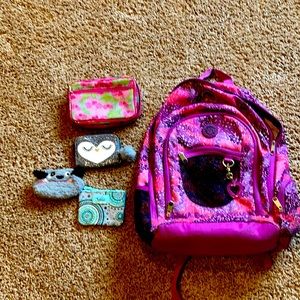 Girls book bag and little wallets